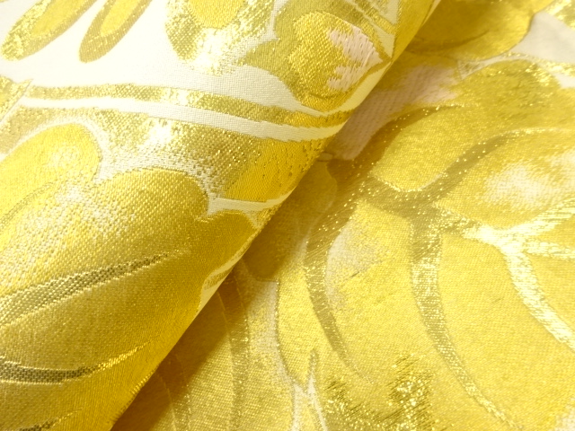  アンティーク　花立涌に桐模様織出し丸帯（材料）